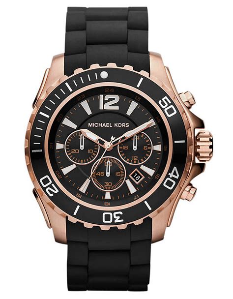 michael kors black sports watch|Michael Kors black silicone watch.